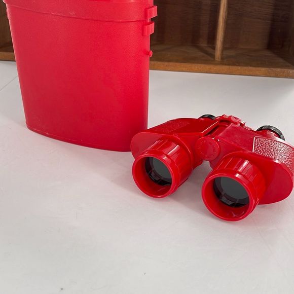 Vintage Toys Vintage Red Childs Binoculars Made In Italy Non